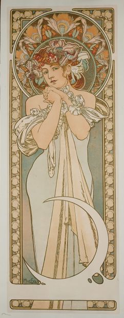 null Alfons MUCHA (1860-1939)
LYGIE. 
Affiche avant la lettre, lithographie couleurs,...