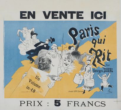 null Jules CHERET (1836-1932). 
PARIS QUI RIT par Georges DUVAL. 
Couverture de livre...