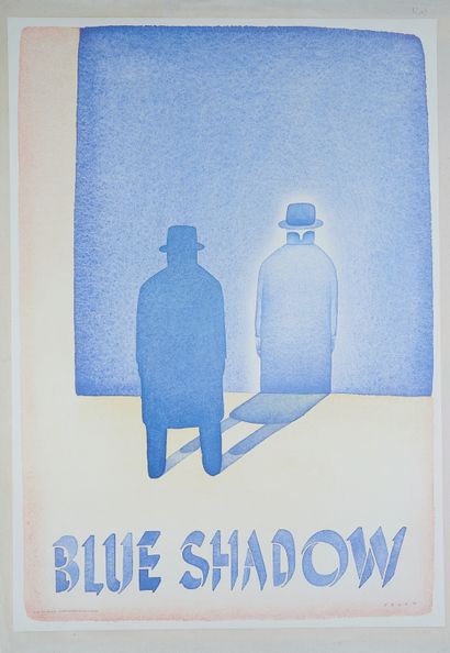 null Jean-Michel FOLON (1934-2005). 
BLUE SHADOW, 1980. 
Poster printed in colors,...