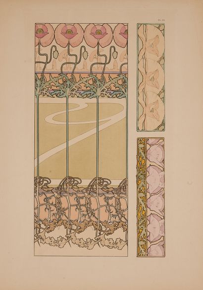 null Alfons MUCHA (1860-1939). 
Project floral interior decoration: Decorative documents...