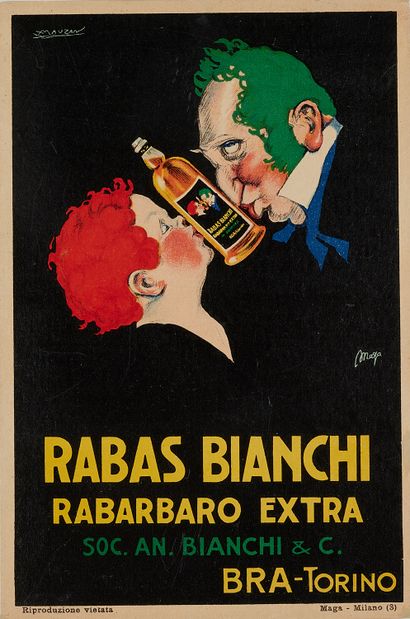 null Achille Luciano MAUZAN (1883-1952)
AMERICANO BIANCO et RABAS BIANCHI. RABARBARO...