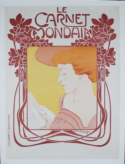 null Henri MEUNIER (1873-1922). 
LE CARNET MONDAIN, 1901. 
Affiche lithographiée...