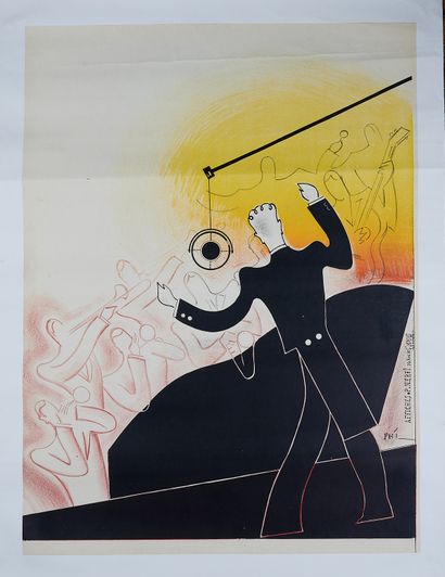 null Paul NEFRI (XXth c.) known as PHI. 
Jazz band, around 1930. 
Poster before the...