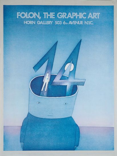 null Jean-Michel FOLON (1934-2005). 
FOLON, THE GRAPHIC ART. HORN GALLERY NYC. 
Poster...