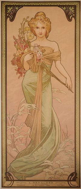 null Alfons MUCHA (1860-1939). 
SPRING, 
One of the four compositions representing...
