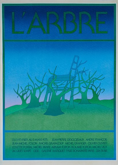 null Jean-Michel FOLON (1934-2005). 
THE TREE. 1975. 
Poster of exhibition printed...