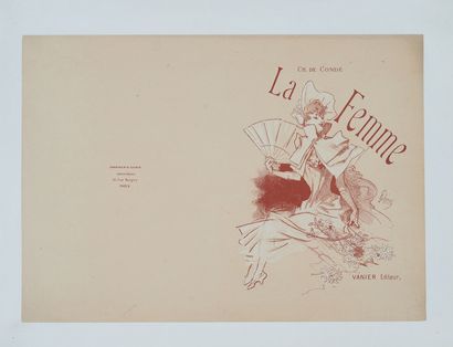 null Jules CHERET (1836-1932). 
LA FEMME" de CH. DE CONDE.
Couverture de livre lithographiée...