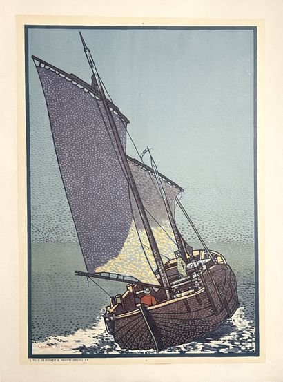 null Gisbert COMBAZ (1869-1941). 
LA LIBRE ESTHETIQUE , 1906 (Sailing boat). 
Poster...