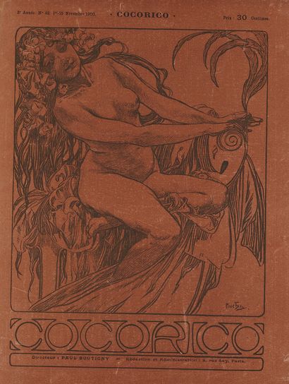 null Lot de 7 pièces d'Alfons MUCHA (1860-1939) :
- ETRENNES 1899. 
Couverture lithographiée...