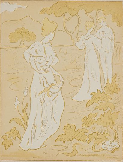null Paul-Elie RANSON (1861-1909).
Tristesse ou Jalousie, 1896.
Lithographie couleurs,...