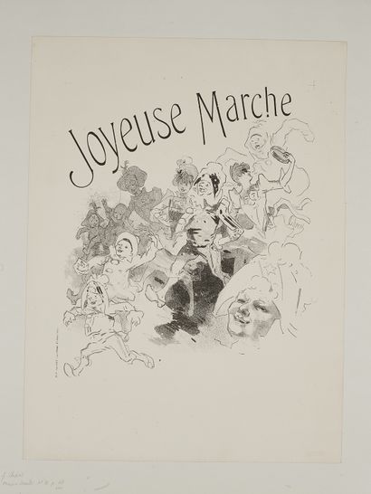 null Jules CHERET (1836-1932). 
JOYEUSE MARCHE.
Affiche lithographiée en noir, contrecollée...