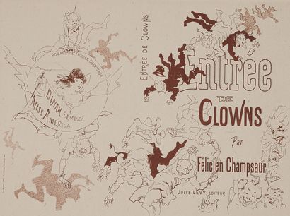 null Jules CHERET (1836-1932). 
ENTRY OF CLOWNS by Félicien Champsaur. 
Cover of...