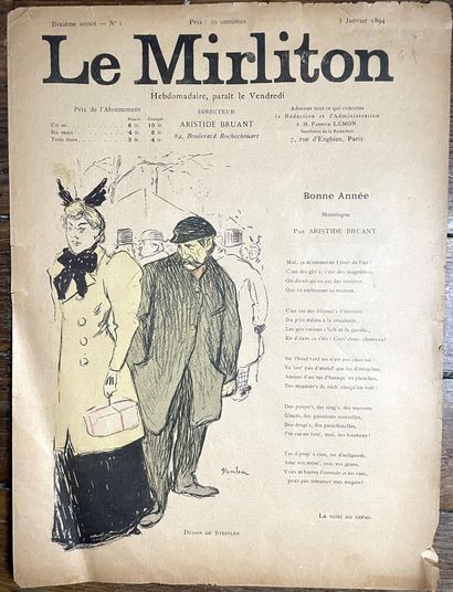 null Théophile Alexandre STEINLEN (1859-1923). 
LE MIRLITON. 
Sept journaux : N°1...
