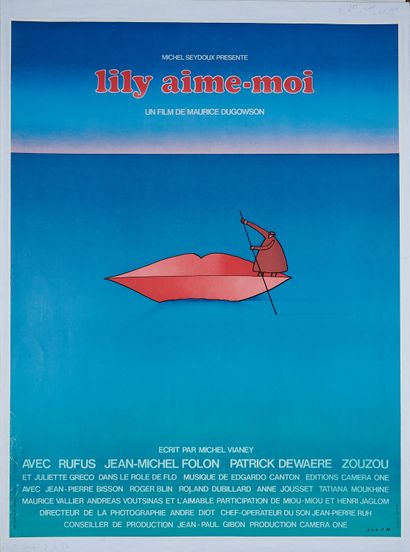 null Jean-Michel FOLON (1934-2005). 
LILY AIME-MOI. 
Film poster printed in colors,...
