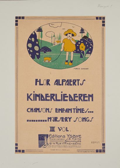 null Marcel-Louis BAUGNIET (1896-1995).
FLOR ALPAERTS KINDERLIEDEREN. 
Affiche lithographiée...