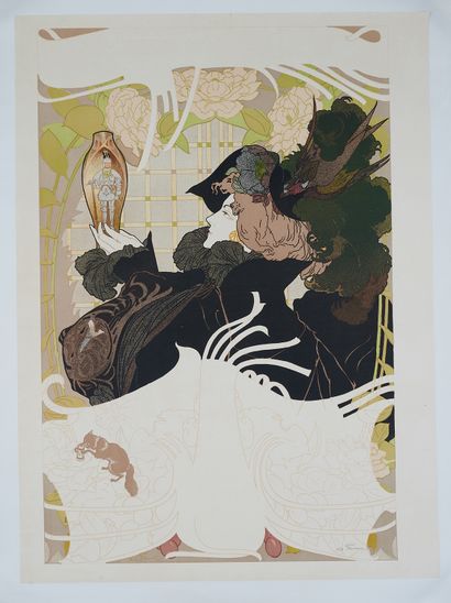 null Georges DE FEURE (1868-1943). 
THE NEWSPAPER OF THE SALES, 1897. 
Poster lithographed...