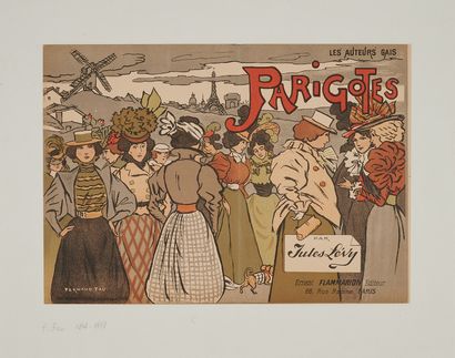 null Fernand FAU (1858-1915). 
PARIGOTES by Jules Levy. 
Poster lithographed colors,...