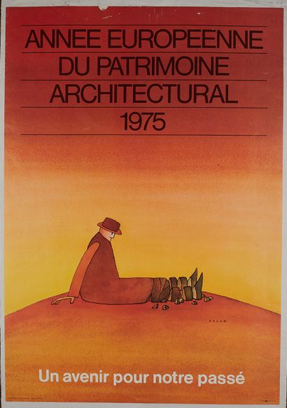 null Jean-Michel FOLON (1934-2005). 
EUROPEAN YEAR OF ARCHITECTURAL HERITAGE 1975....