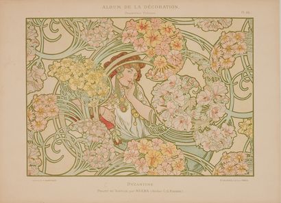 null Alfons MUCHA (1860-1939) 
BYZANTINE and LANGUAGE OF FLOWERS
Two plates of drapery...