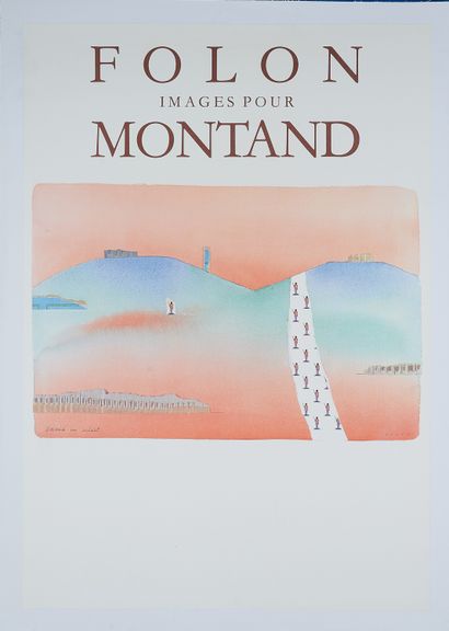 null Jean-Michel FOLON (1934-2005). FOLON IMAGES FOR MONTAND. 
Poster printed in...