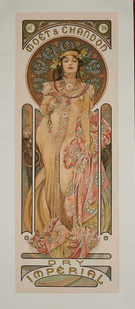 null Alfons MUCHA (1860-1939). 
MOËT CHANDON DRY IMPERIAL, 1899.
Poster lithographed...