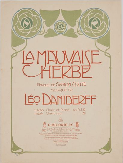 null Franz LASKOFF (1869-1918).
LA MAUVAISE HERBE par Léo Daniderff.
Couverture lithographiée...