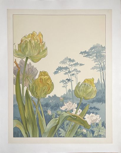 Henri PRIVAT-LIVEMONT (1861-1936).
Tulipes...
