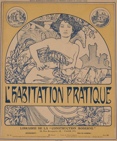 null Lot of 7 pieces of Alfons MUCHA (1860-1939) :
- ETRENNES 1899. 
Cover lithographed...
