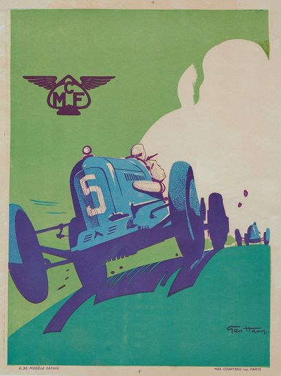 null Geo HAM (1900-1972). 
MCF : Moto Club de France, 1935. 
Affiche lithographiée...
