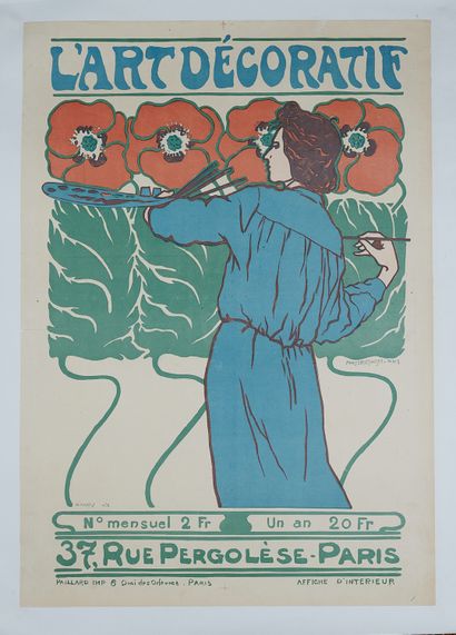 null Hans CHRISTIANSEN (1866-1945). 
DECORATIVE ART. 
Poster lithographed in colors,...