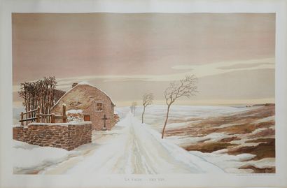 null Henry MEUNIER (1873-1922). 
THE COUNTRYSIDE - HET VEN.
Color chromolithograph,...