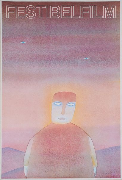 null Jean-Michel FOLON (1934-2005).
FESTIBELLEFILM. 
Affiche imprimée couleurs, contrecollée...