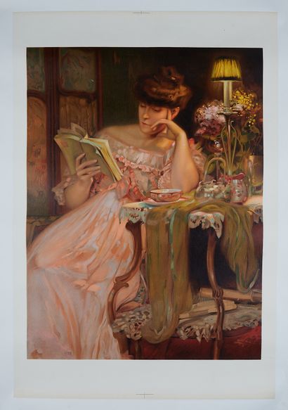 null ANONYMOUS in the taste of ENJOLRAS
Woman with the reading. 
Printed poster not...