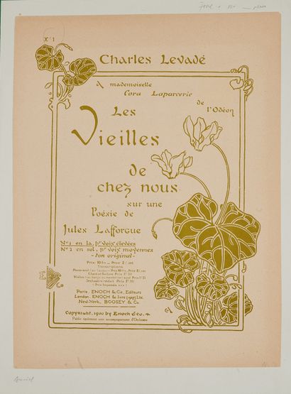 null Georges AURIOL (1863-1938) 
LES VIEILLES DE CHEZ NOUS, music by C Levade. 
Color...