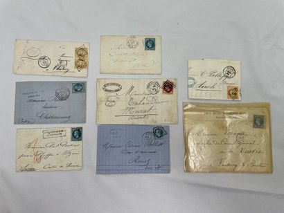 null 4 Lots: Postmarks and letters from France including first issues, colonial cancels,...