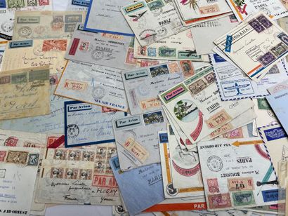 null 1 Lot: French Colonies: Set of letters sent by plane, to France and many countries....