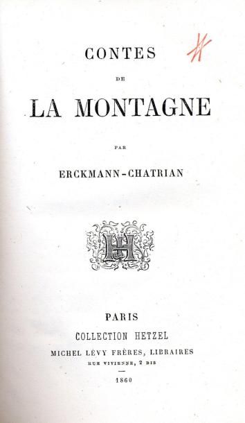 ERCKMANN-CHATRIAN Contes de la Montagne. Michel Lévy, 1860. In-12, demi chagrin,...