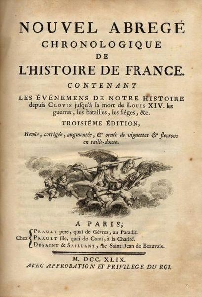 HÉNAULT Nouvel abrégé chronologique de l'histoire de France. Troisième édition. Gravures...