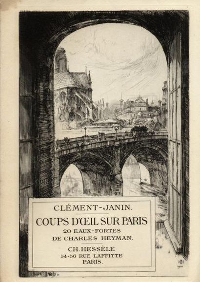 CLÉMENT-JANIN Coups d'oeil sur Paris. 21 eaux fortes et 63 dessins gravés sur bois...