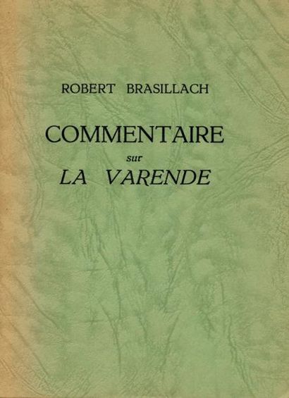[LA VARENDE] ROBERT BRASILLACH Commentaire sur La Varende. Brimborions n° 82. In-12...