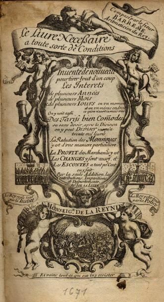 N. BARREME Le Livre nécessaire à toute sorte de conditions. Sné, 1671. In-12, plein...