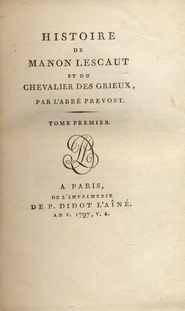 ABBÉ PRÉVOST Histoire de Manon Lescaut et du chevalier des Grieux. 8 gravures hors...