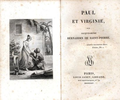 BERNARDIN DE SAINT-PIERRE Paul et Virginie. Gravure de Desenne en frontispice. Louis...