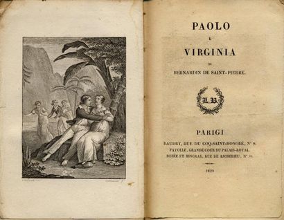 BERNARDIN DE SAINT-PIERRE Paolo e Virginia. Gravure de Choquet en frontispice. Baudry,...