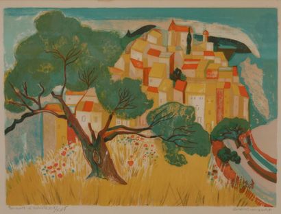 null Georges LAMBERT (1919-1998)
Coastal village
Lithograph signed lower right, EA...