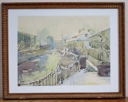 null Russian school
The Certorka in Prague
Watercolor signed lower right, dated (19)...