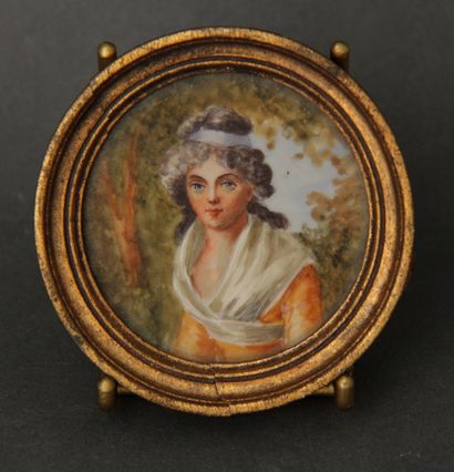 null Ecole moderne dans le goût du XIXème s.
Portrait de mademoiselle FEREY
Miniature...