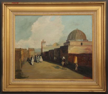 null Modern school
Animated street in North Africa
Oil on canvas signed lower right
46,5...