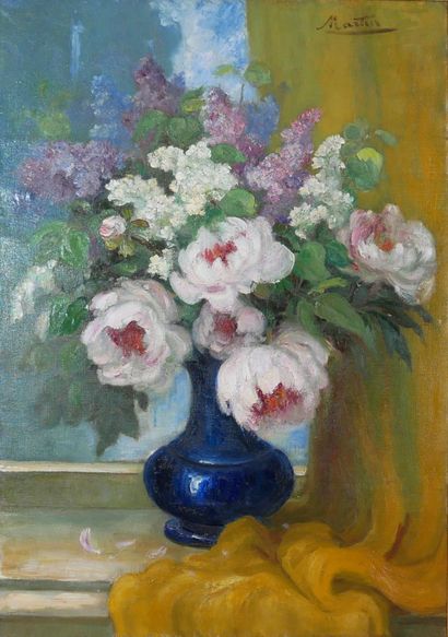 MARTIN
Bouquet of flowers in a vase
Oil on...