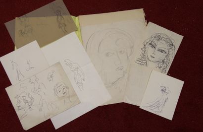 null Charles KIFFER (1902-1992)
Nine sketches on the theme of the woman
Graphite...